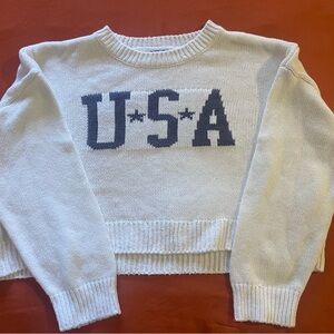 Grayson Threads USA Graphic Cropped Sweater - Cream